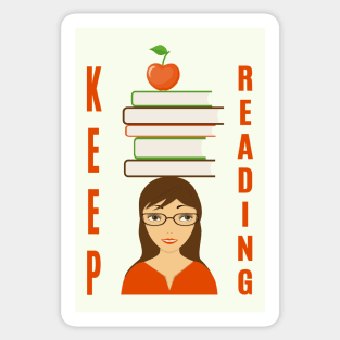 keep reading with girl Sticker